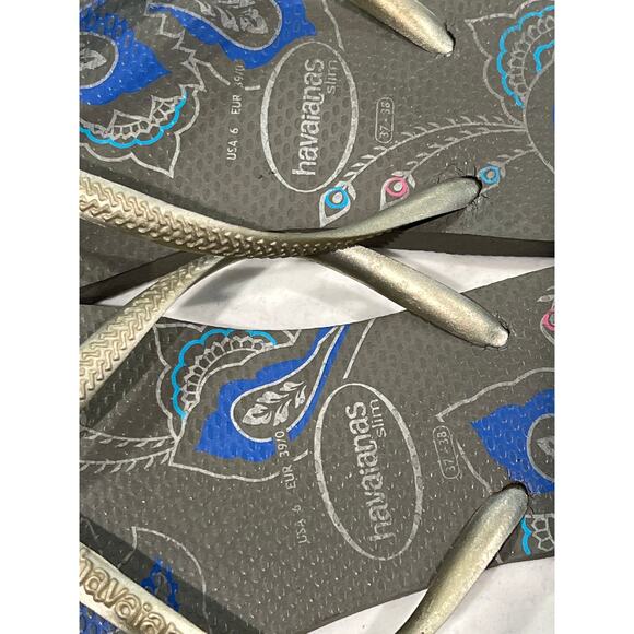 Havaianas Women’s Slim Flip Flops Sandals Size‎ 6 Gray Beach Coastal Resort City - Picture 5 of 7
